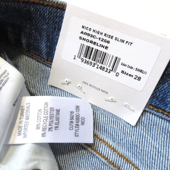 NWT AGOLDE Nico High Rise Slim in Shoreline Stretch Jeans 28 $168 - Picture 7 of 10